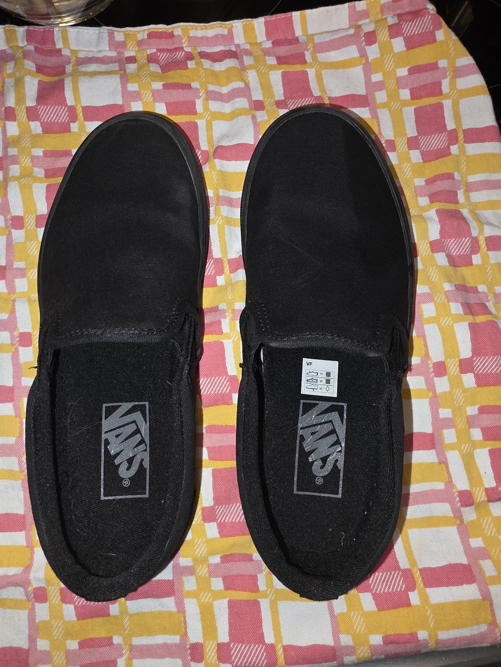 Vans Black Slip-On Shoes Boys Size 4.